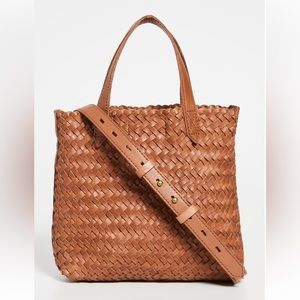 Madewell small transport tote crossbody; woven leather edition